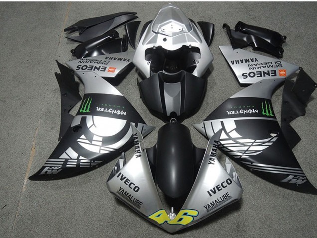 Acquista Carena Moto Yamaha YZF R1 2009-2011 - Argento Nero Opaco Verde Mostro Iveco Yamalube ENEOS Semakin Didepan