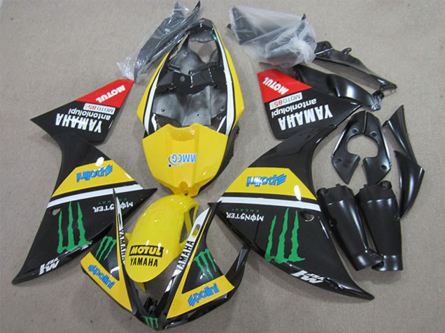 Acquista Carena Moto Yamaha YZF R1 2009-2011 - Giallo Bianco Nero Rosso Verde Motul Mostro