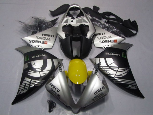 Acquista Carena Moto Yamaha YZF R1 2012-2014 - Argento Nero IVECO Yamalube ENEOS Mostro