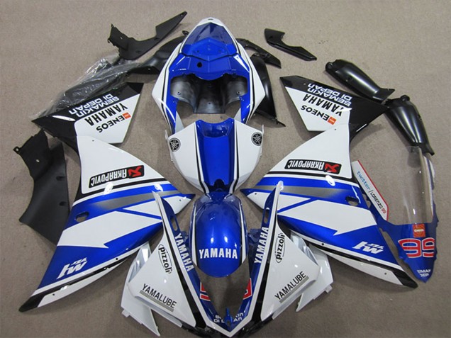 Acquista Carena Moto Yamaha YZF R1 2012-2014 - Bianco Blu Nero Pizzoli ENEOS Yamalube Semakin Didepan