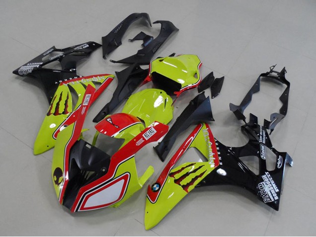 Acquista Carena Moto BMW S1000RR 2009-2014 - Neon Giallo Rosso Nero Lucido Mostro