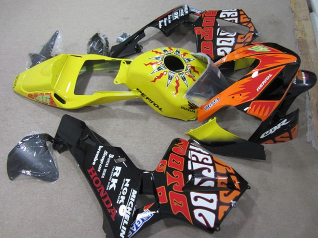Acquista Carena Moto Honda CBR600RR 2003-2004 - Giallo Arancia Nero Lucido Rossi Repsol 46