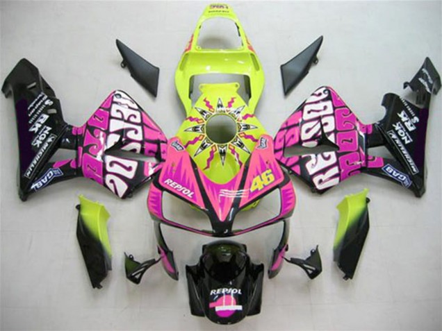 Acquista Carena Moto Honda CBR600RR 2003-2004 - Giallo Rosa Nero Lucido Valentino Rossi