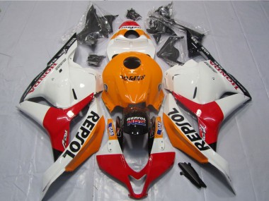 Acquista Kit Carena Moto Completo Honda CBR600RR 2009-2012 - Arancia Bianco Rosso Nero Lucido Repsol