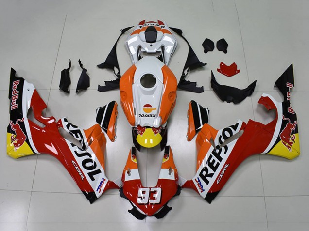 Acquista Carena Moto Honda CBR1000RR 2017-2023 - Arancia Bianco Rosso Nero Lucido Repsol Red Bull 93