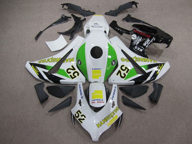 Acquista Carena Moto Honda CBR1000RR 2008-2011 - Bianco Verde Giallo Nero Lucido Hannspree 52