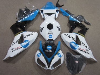 Acquista Carena Moto Honda CBR1000RR 2006-2007 - Bianco Azzurro Chiaro Nero Lucido Konica Minolta