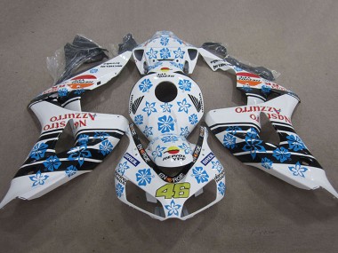 Acquista Carena Moto Honda CBR1000RR 2006-2007 - Bianco Azzurro Chiaro Nero Lucido Rosso Nastro Azzurro Repsol 46