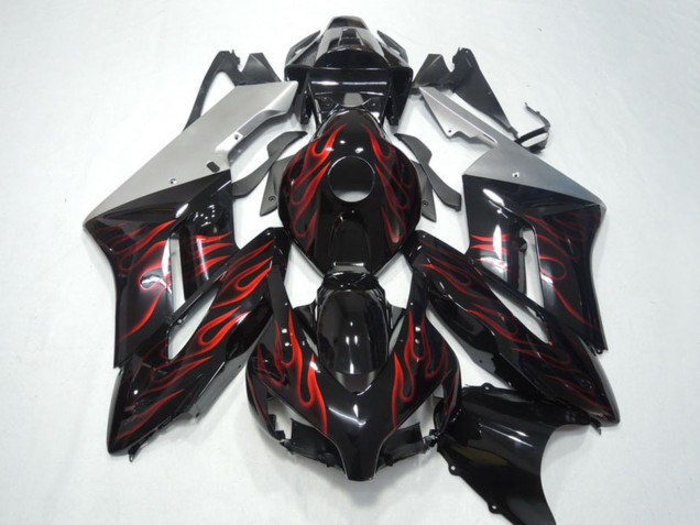 Acquista Carena Moto Honda CBR1000RR 2004-2005 - Argento Nero Lucido Rosso Fiamma