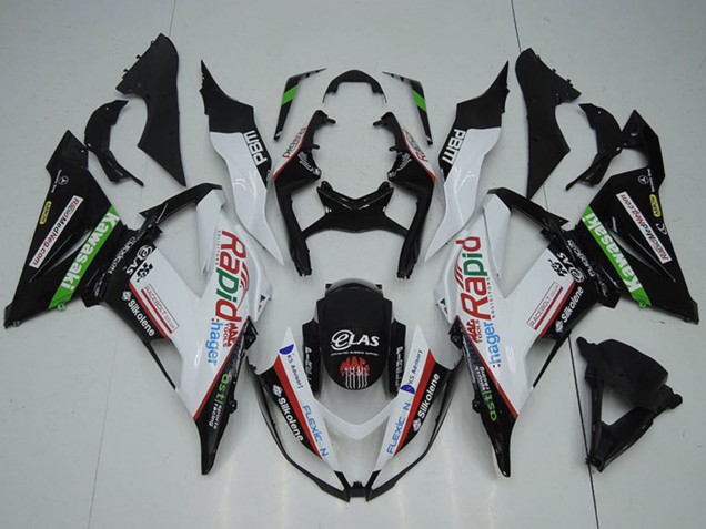 Acquista Carena Moto Kawasaki ZX6R 2013-2018 - Bianco Verde Nero Rosso Rapid