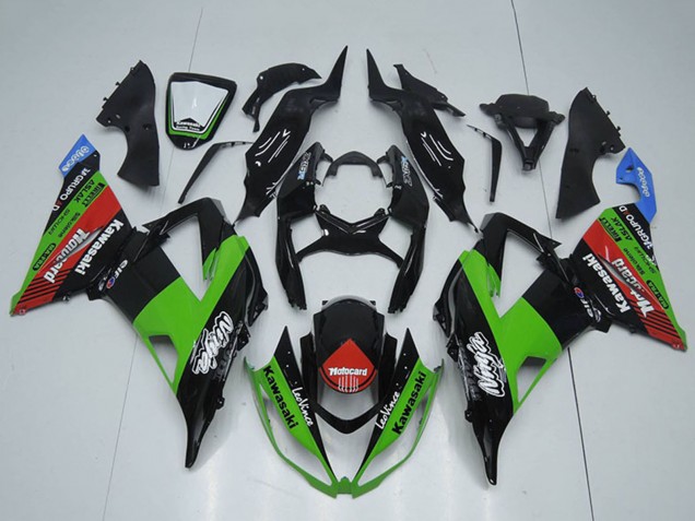 Acquista Carena Moto Kawasaki ZX6R 2013-2018 - Nero Lucido Verde Rosso Blu Motocard