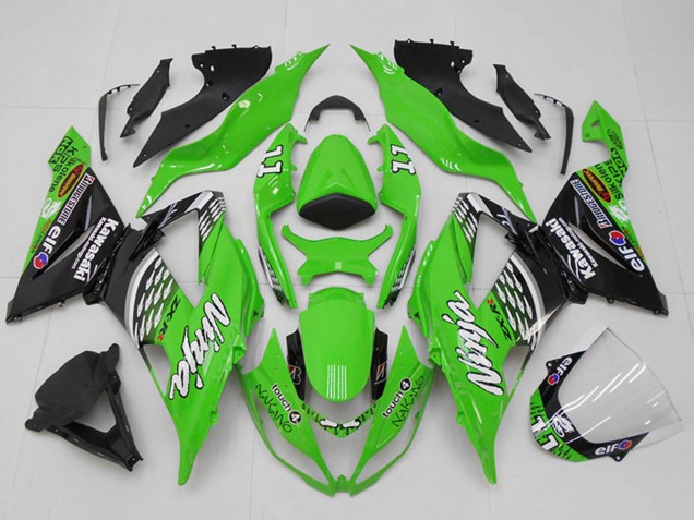 Acquista Carena Moto Kawasaki ZX6R 2013-2018 - Verde Bianco Argento Nero Elf Touch4 Bridgestone 11