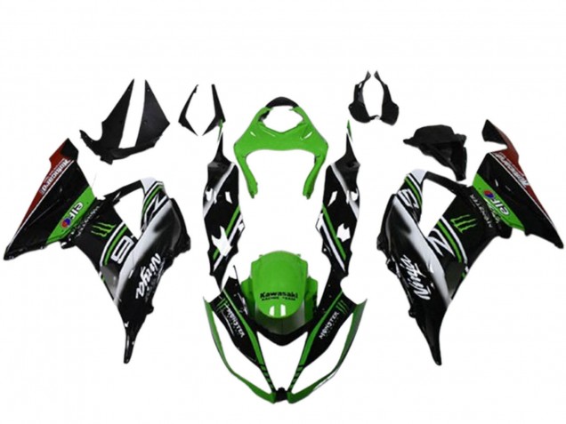 Acquista Carena Moto Kawasaki ZX6R 2013-2018 - Verde Nero Bianco Elf Mostro
