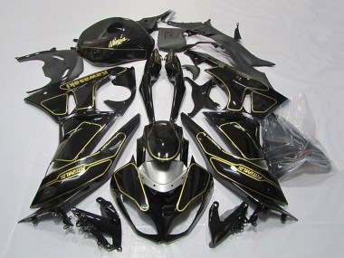 Acquista Carena Moto Kawasaki ZX6R 2009-2012 - Nero Lucido Argento Oro