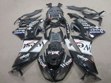Acquista Carena Moto Kawasaki ZX6R 2009-2012 - Nero Lucido Bianco West