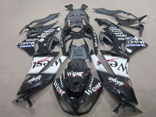 Acquista Carena Moto Kawasaki ZX6R 2009-2012 - Nero Lucido Bianco West