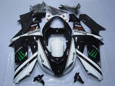 Acquista Carena Moto Kawasaki ZX6R 2007-2008 - Nero Bianco Mostro Touch4