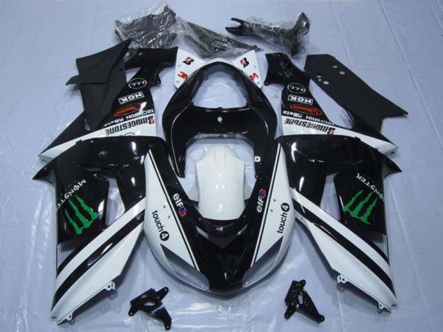 Acquista Carena Moto Kawasaki ZX6R 2007-2008 - Nero Bianco Mostro Touch4