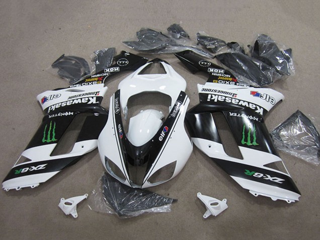 Acquista Carena Moto Kawasaki ZX6R 2007-2008 - Nero Bianco Mostro