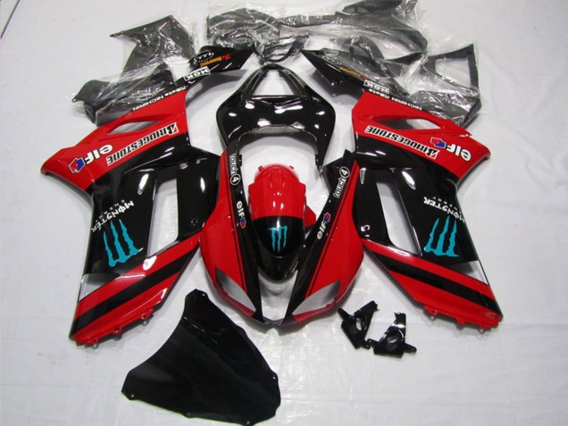 Acquista Carena Moto Kawasaki ZX6R 2007-2008 - Rosso Nero Mostro
