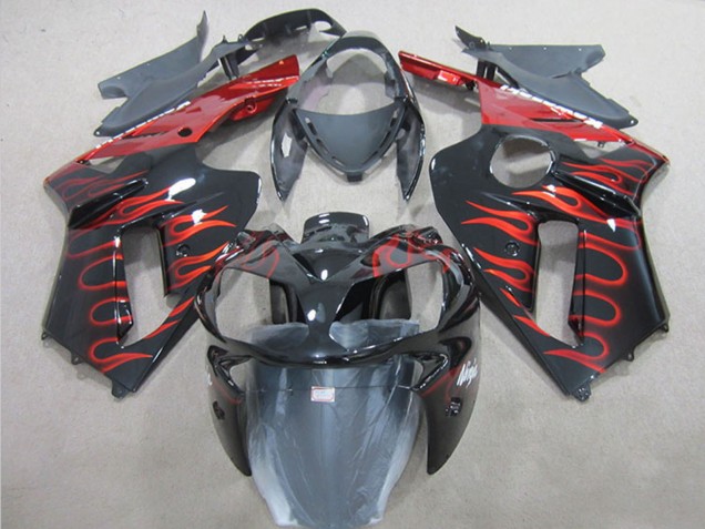Acquista Carena Moto Kawasaki ZX6R 2007-2008 - Nero Rosso Fiamma