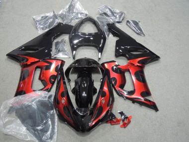 Acquista Carena Moto Kawasaki ZX6R 2005-2006 - Nero Lucido Rosso