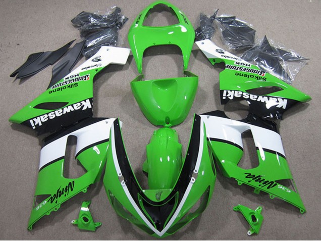 Acquista Carena Moto Kawasaki ZX6R 2005-2006 - Verde Bianco Nero