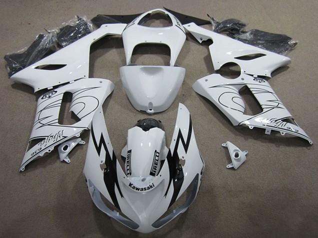 Acquista Kit Carena Moto Kawasaki ZX6R 2005-2006 - Bianco Nero