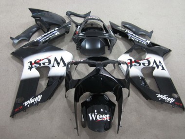 Acquista Carena Moto Kawasaki ZX6R 2003-2004 - Nero Lucido Bianco West