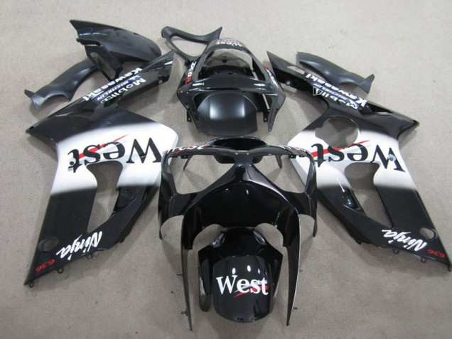 Acquista Carena Moto Kawasaki ZX6R 2003-2004 - Nero Lucido Bianco West