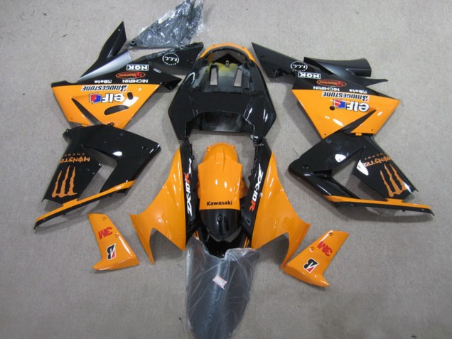 Acquista Carena Moto Kawasaki ZX10R 2004-2005 - Arancia Nero Lucido 3M Mostro