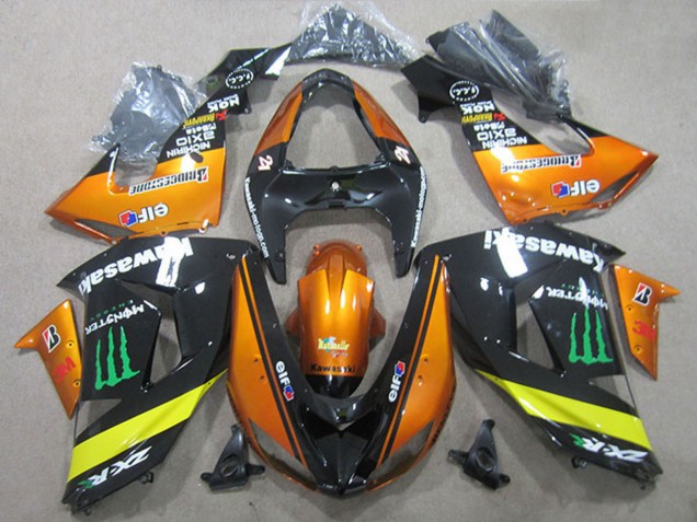 Acquista Carena Moto Kawasaki ZX10R 2006-2007 - Arancia Giallo Nero Lucido Verde Mostro