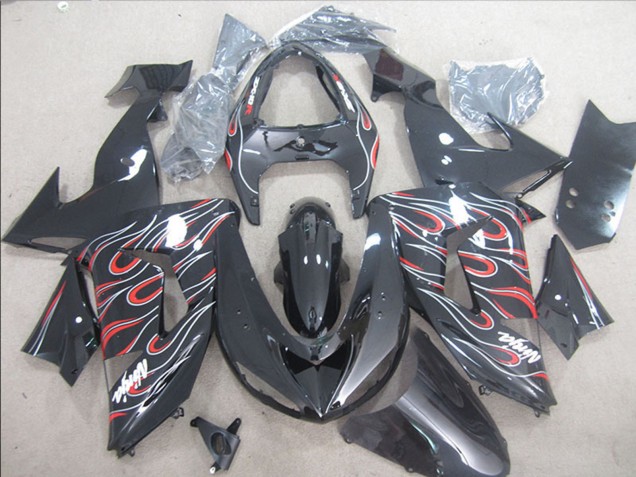 Acquista Carena Moto Kawasaki ZX10R 2006-2007 - Nero Lucido Rosso Bianco Fiamma