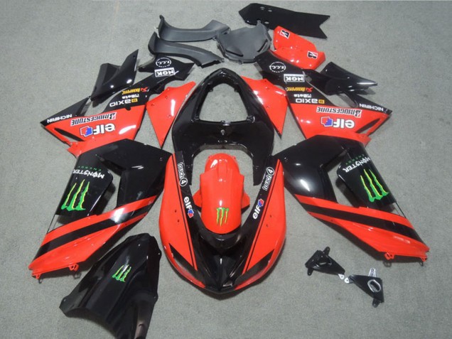 Acquista Carena Moto Kawasaki ZX10R 2006-2007 - Rosso Nero Lucido Verde Elf Touch4 Mostro
