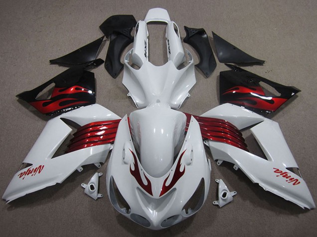 Acquista Carena Moto Kawasaki ZX14R ZZR1400 2006-2011 - Bianco Rosso Nero