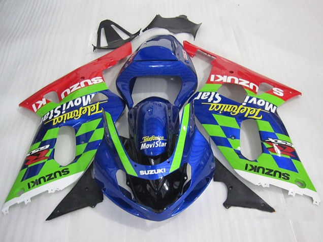 Acquista Carene Moto Suzuki GSXR 600 2001-2003 - Blu Verde Rosso Telefonica MoviStar