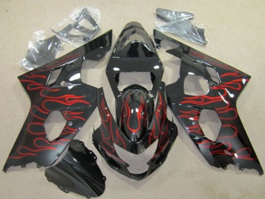Acquista Carena Moto Suzuki GSXR 600 2004-2005 - Nero Lucido Rosso Fiamma