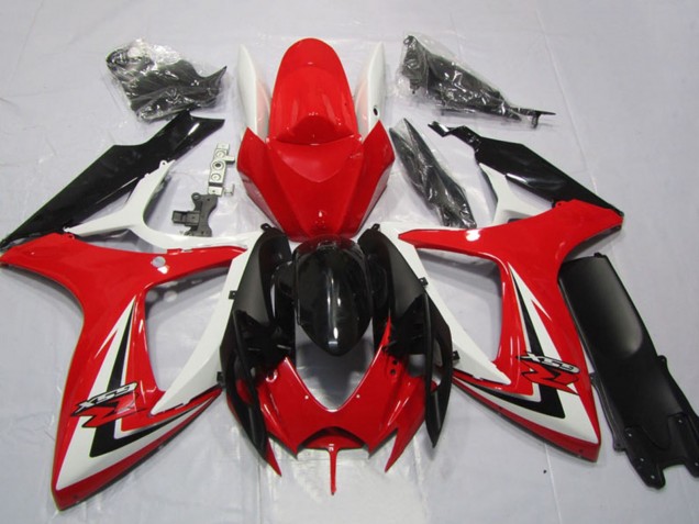 Acquista Carena Moto Suzuki GSXR 600 2006-2007 - Bianco Rosso Nero Lucido Banda