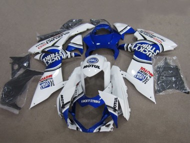 Acquista Carena Moto Suzuki GSXR 600 2011-2024 - Blu Bianco Lucky Strike Motul