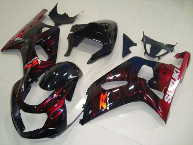 Acquista Carena Moto Suzuki GSXR 750 2001-2003 - Nero Lucido Rosso Fiamma