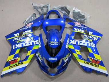 Acquista Carene Moto Suzuki GSXR 750 2004-2005 - Blu Neon Giallo Telefonica MoviStar Motul