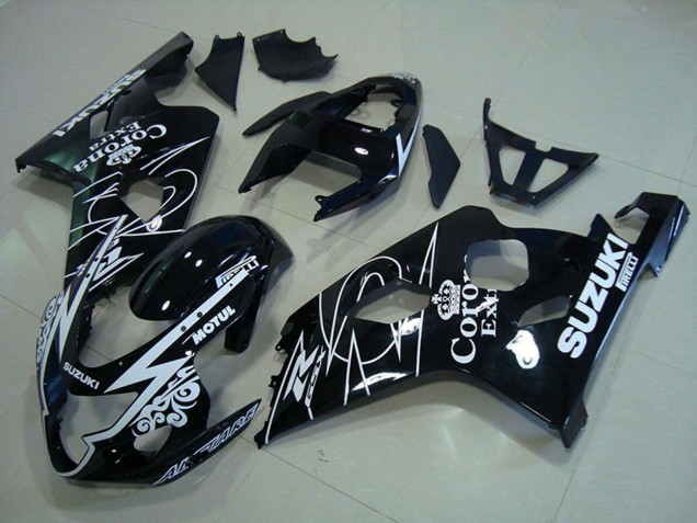 Acquista Carena Moto Suzuki GSXR 750 2004-2005 - Nero Lucido Bianco Corona Extra Motul
