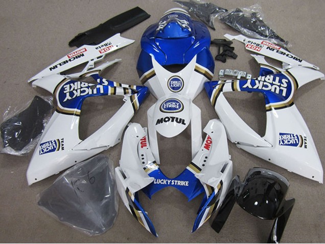 Acquista Carena Moto Suzuki GSXR 750 2006-2007 - Bianco Blu Michelin Motul Lucky Strike