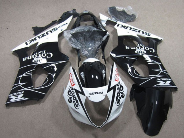 Acquista Carena Moto Suzuki GSXR 1000 2003-2004 - Bianco Nero Lucido Corona Extra Motul