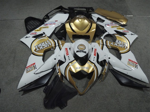 Acquista Carena Moto Suzuki GSXR 1000 2005-2006 - Bianco Oro Lucky Strike Motul
