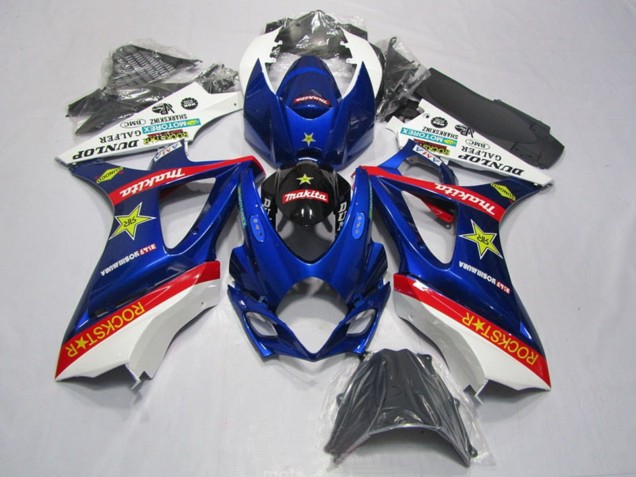 Acquista Kit Carena Moto Suzuki GSXR 1000 2007-2008 - Bianco Blu Rosso Nero Rockstar