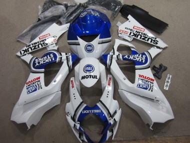 Acquista Carena Moto Suzuki GSXR 1000 2007-2008 - Bianco Blu Lucky Strike Rosso Motul