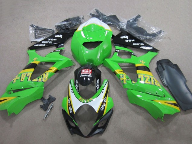 Acquista Carena Moto Suzuki GSXR 1000 2007-2008 - Verde Bianco Giallo Nero Rizla Q8 Oils