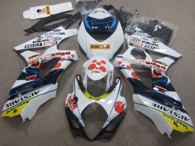 Acquista Carena Moto Suzuki GSXR 1000 2007-2008 - Bianco Rosso Blu Giallo Dark Dog