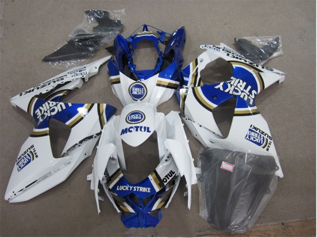 Acquista Carena Moto Suzuki GSXR 1000 2009-2016 - Bianco Blu Lucky Strike Motul